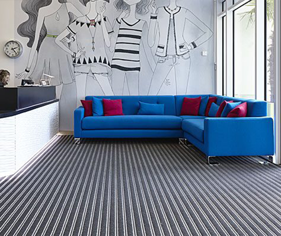 Well designed commercial waiting rom with entrance mats from Parsons flooring Cheltenham