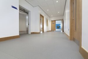 Commercial contract and safety vinyl in a high foot fall area by local Gloucester company Parsons Flooring
