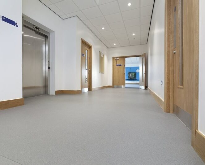 Commercial contract and safety vinyl in a high foot fall area by local Cheltenham company Parsons Flooring